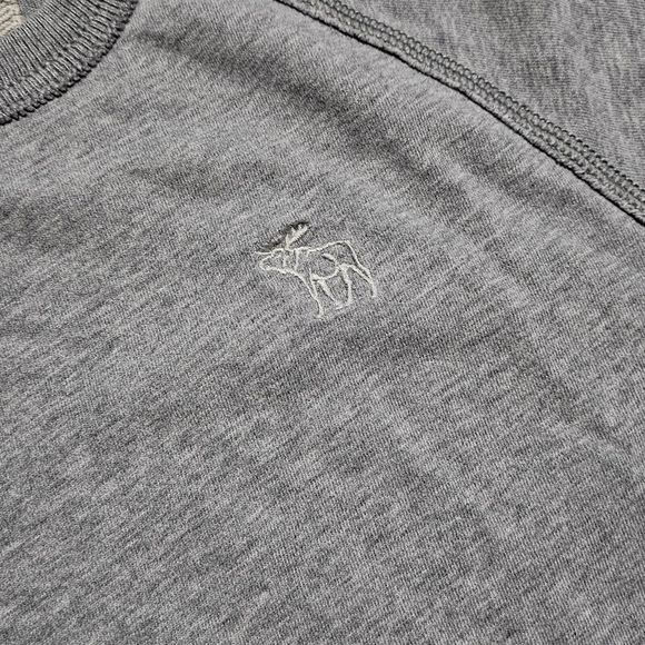 Abercrombie & Fitch Muscle Sweater Mens Small Gray Crewneck Long Sleeve - Picture 5 of 8